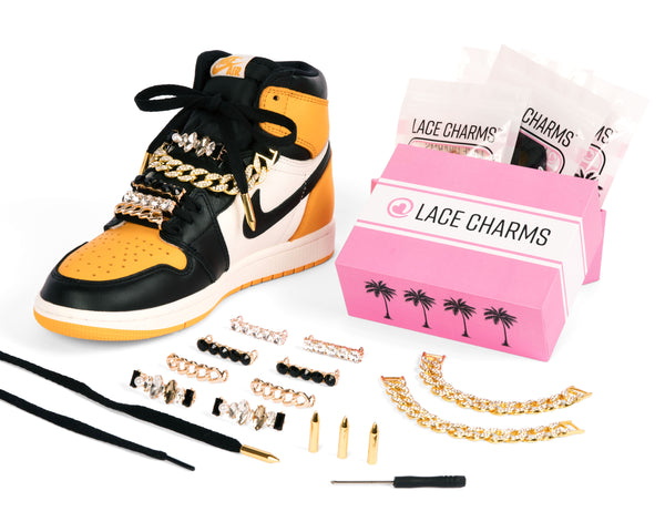 Shoelace Dubraes and Lace Lock Set Sneaker Shoe Lace Locks and Chain Charm  Lace Tags Gold, Silver, Rose Gold, Gun Metal -  Sweden